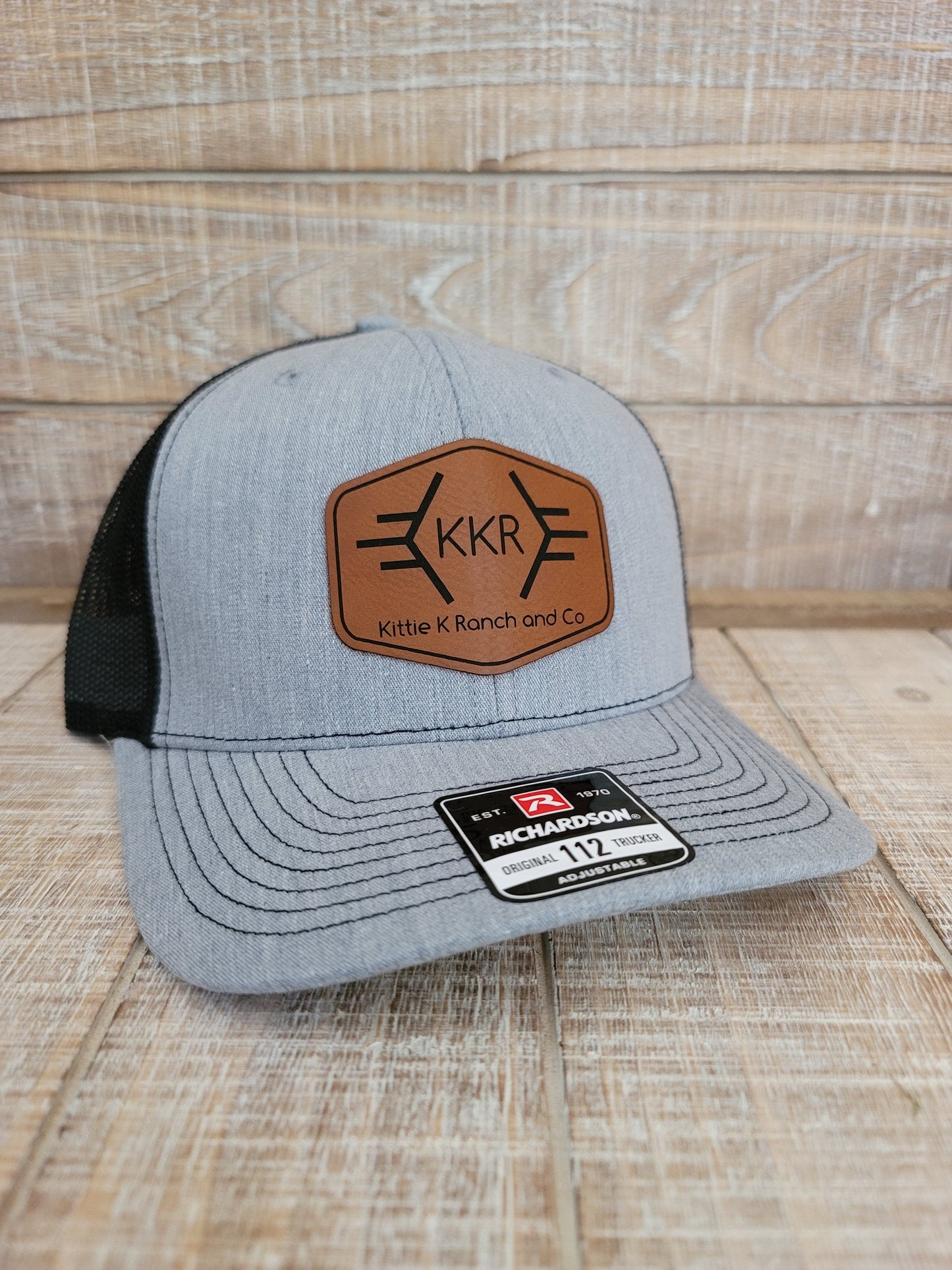 KITTIE K RANCH AND CO LEATHER PATCH SNAPBACK HAT