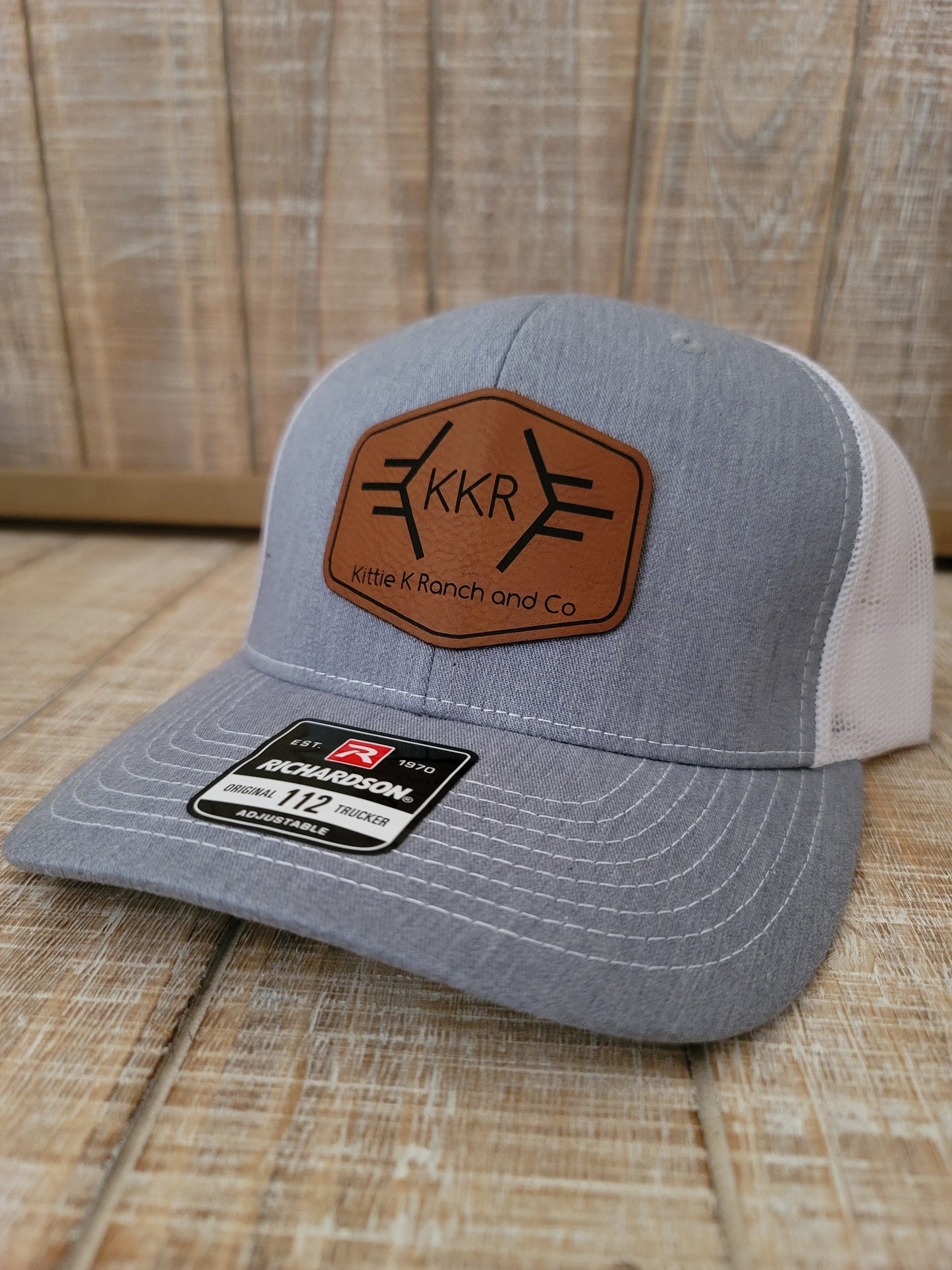 KITTIE K RANCH AND CO LEATHER PATCH SNAPBACK HAT
