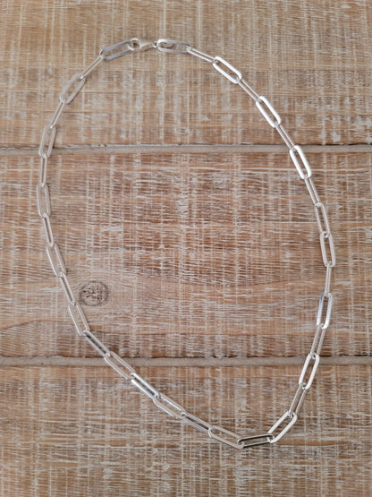 STERLING SILVER PAPER CLIP CHAIN
