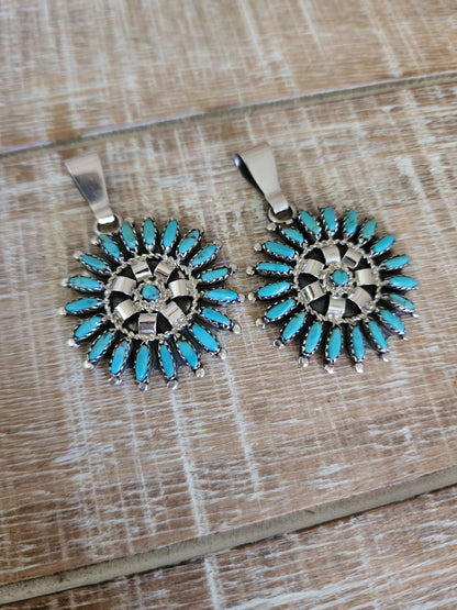 ROSEMARY TOM NEZ TURQUOISE ZUNI STYLE PENDANT