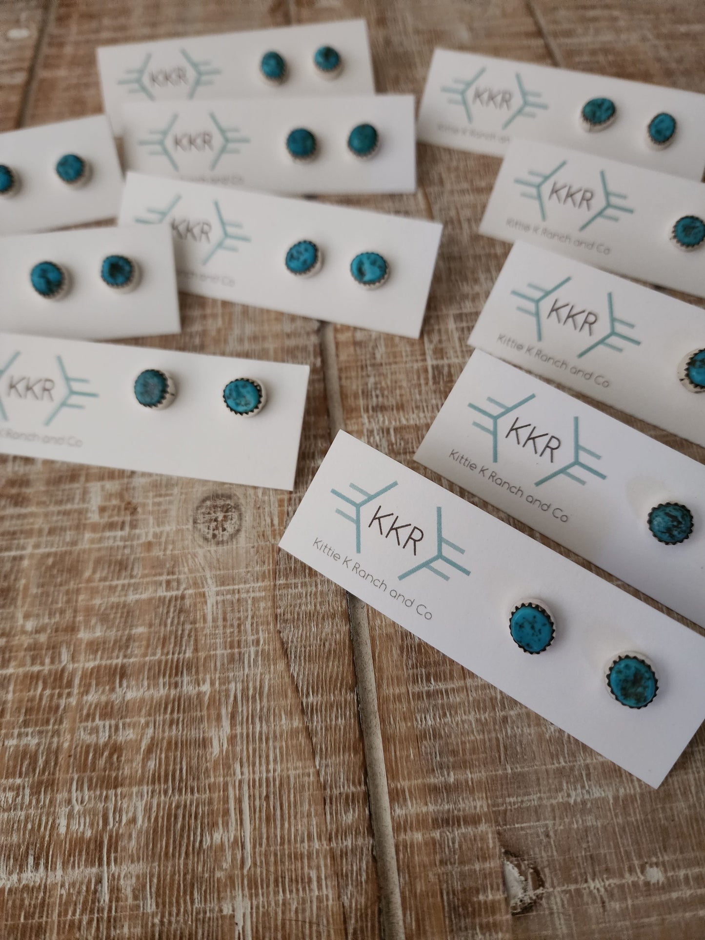 RITA DAWES TURQUOISE NUGGET STUD EARRINGS