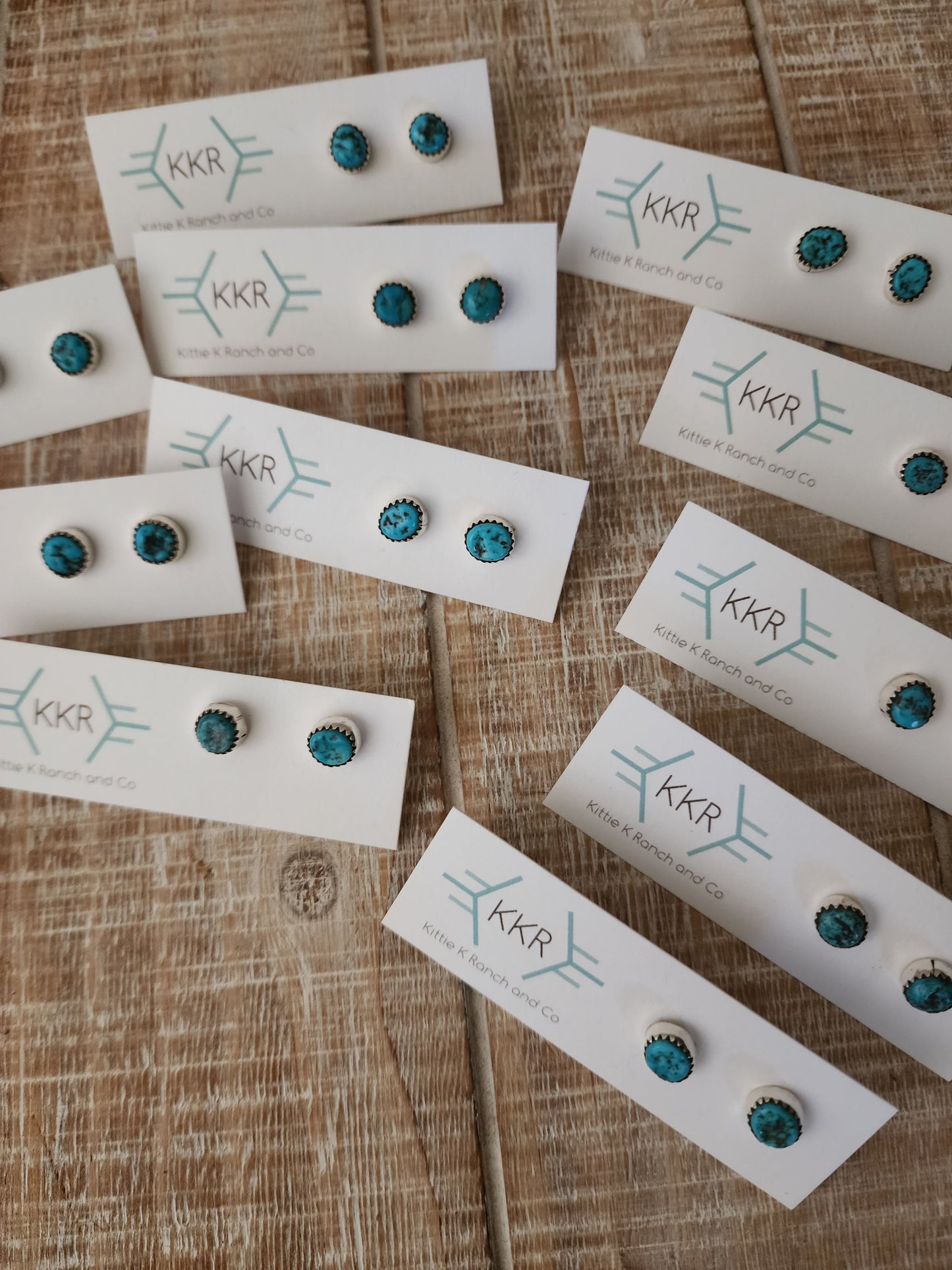 RITA DAWES TURQUOISE NUGGET STUD EARRINGS