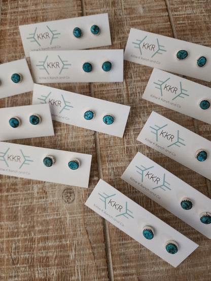 RITA DAWES TURQUOISE NUGGET STUD EARRINGS