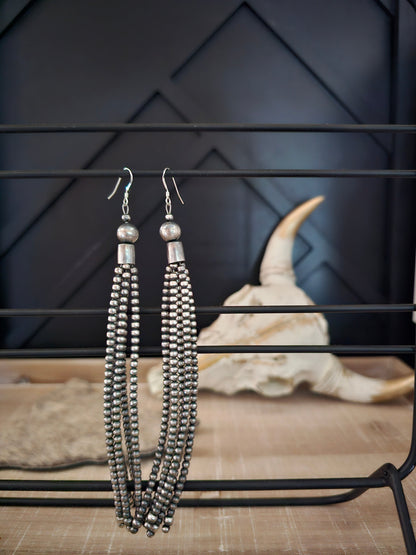 STERLING SILVER NAVAJO PEARL TASSLE EARRINGS