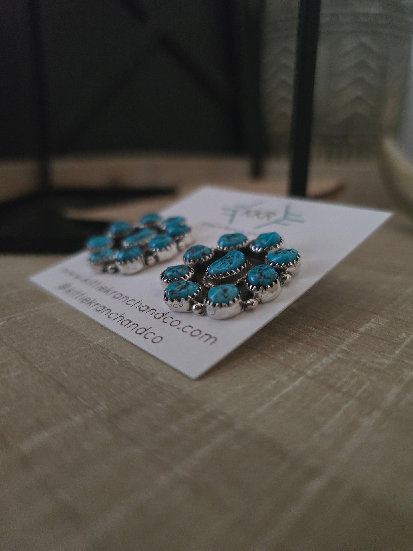 RENELL CHACO TURQUOISE CLUSTER STUD EARRINGS