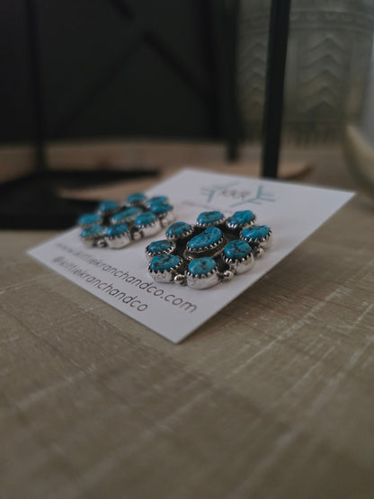 RENELL CHACO TURQUOISE CLUSTER STUD EARRINGS