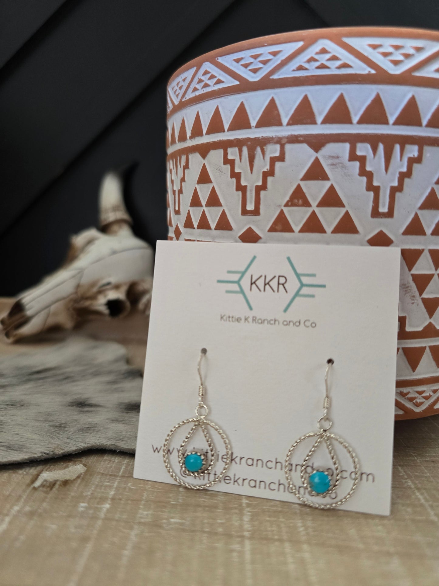 DERRICK LINCOLN KINGMAN TURQUISE TEARDROP EARRINGS