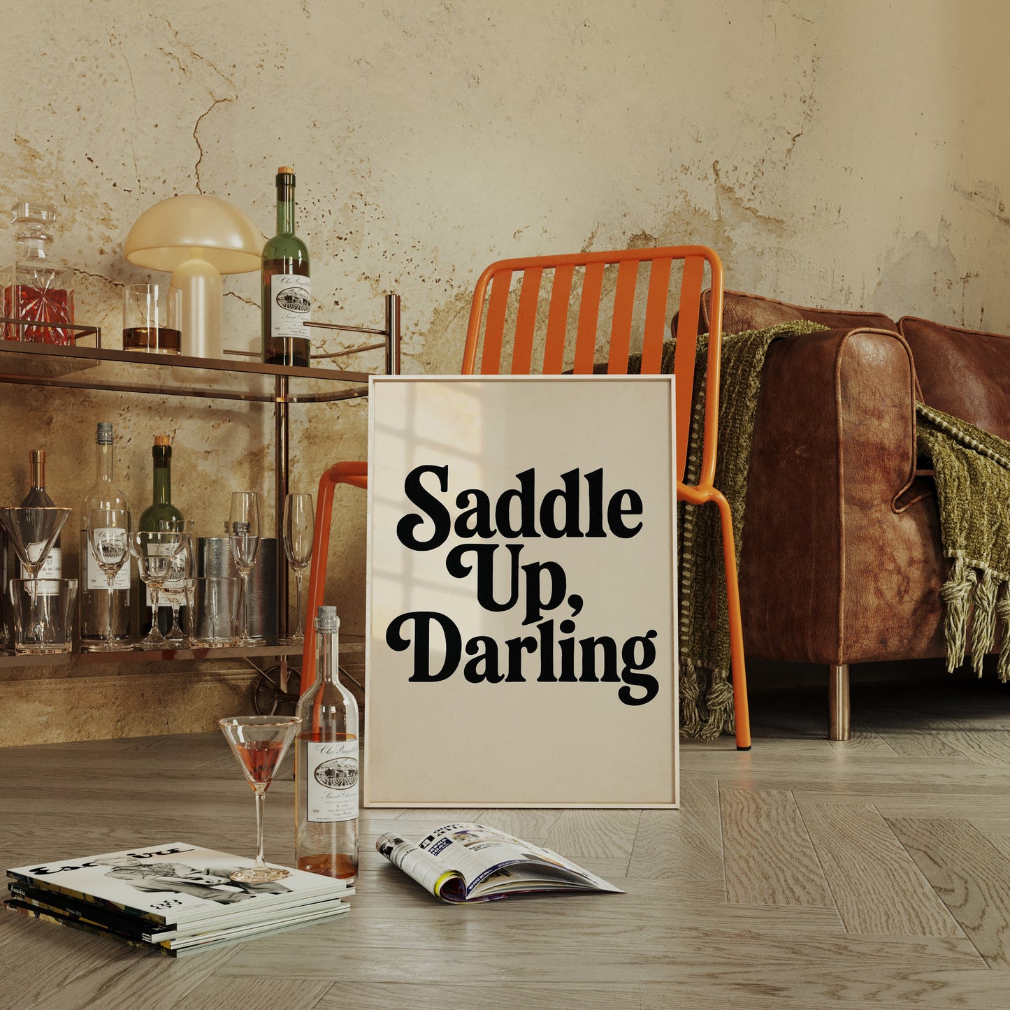 Saddle Up Darling Western Typography Print