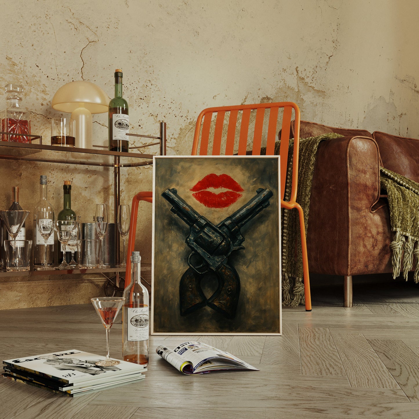 Kiss Kiss Bang Bang Western Print