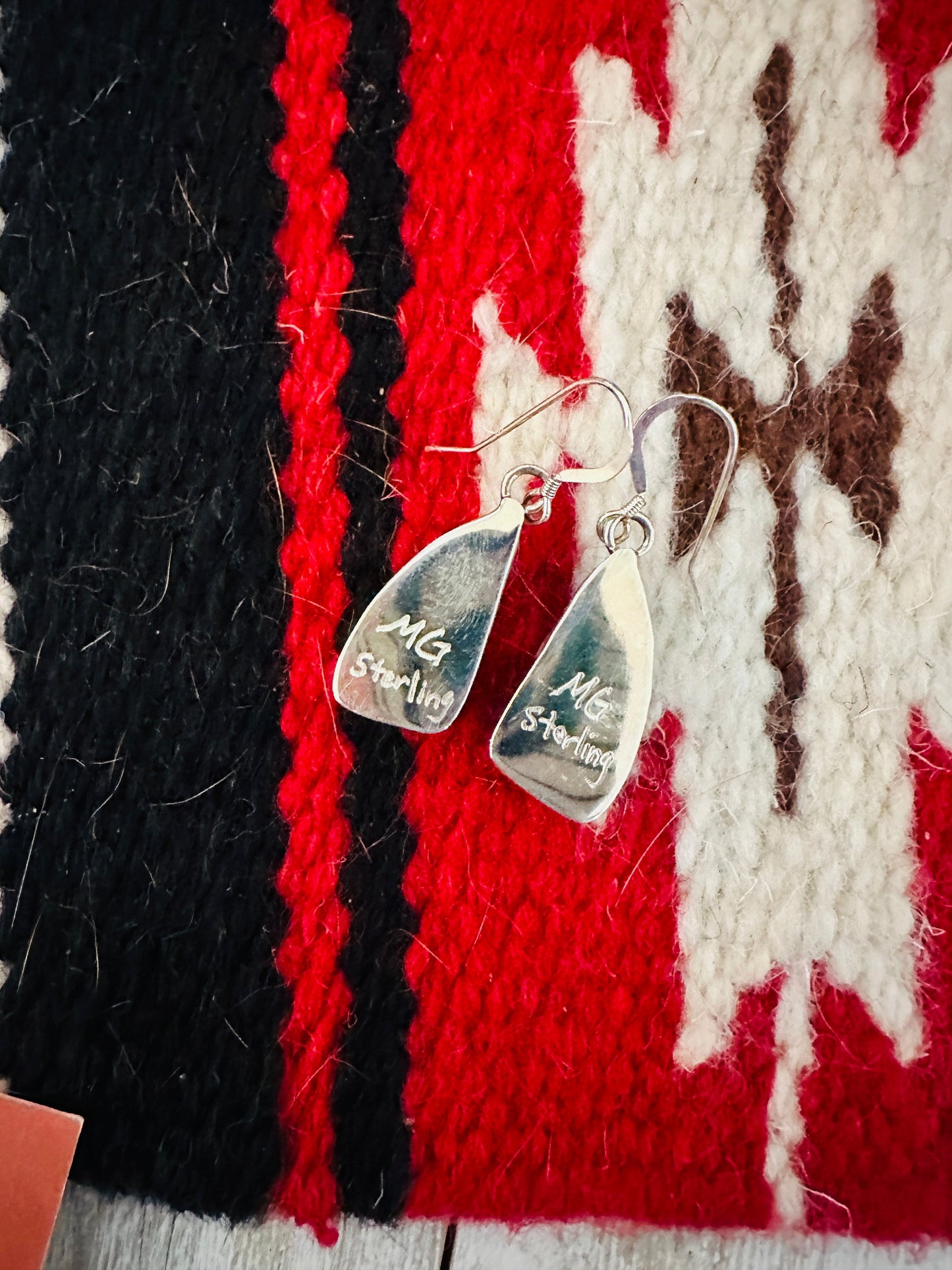 Navajo Royston Turquoise And Sterling Silver Dangle Earrings