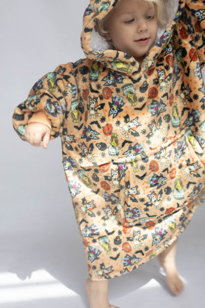 Bluey Heeler-ween Sherpa Lined Hoodie Blanket