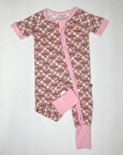 Checkered Mama's Girl Short Sleeve Bamboo Sleeper