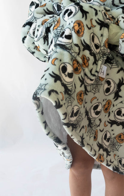 Jack Skellington Sherpa Lined Hoodie Blanket