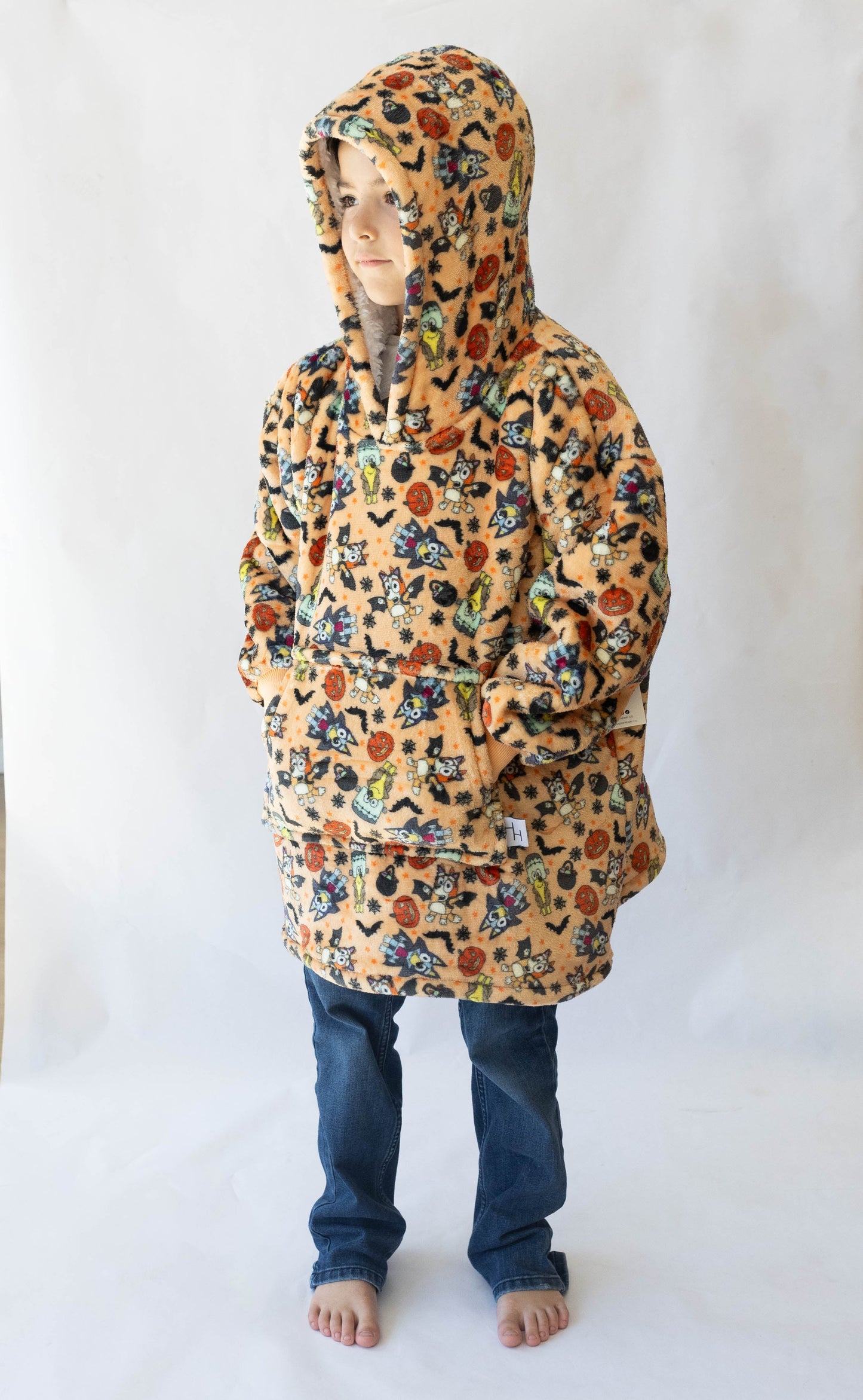 Bluey Heeler-ween Sherpa Lined Hoodie Blanket