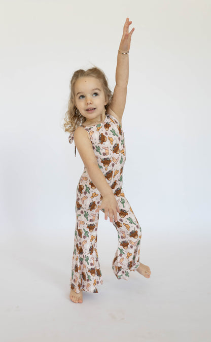 Pink Highland Cow Bell Romper