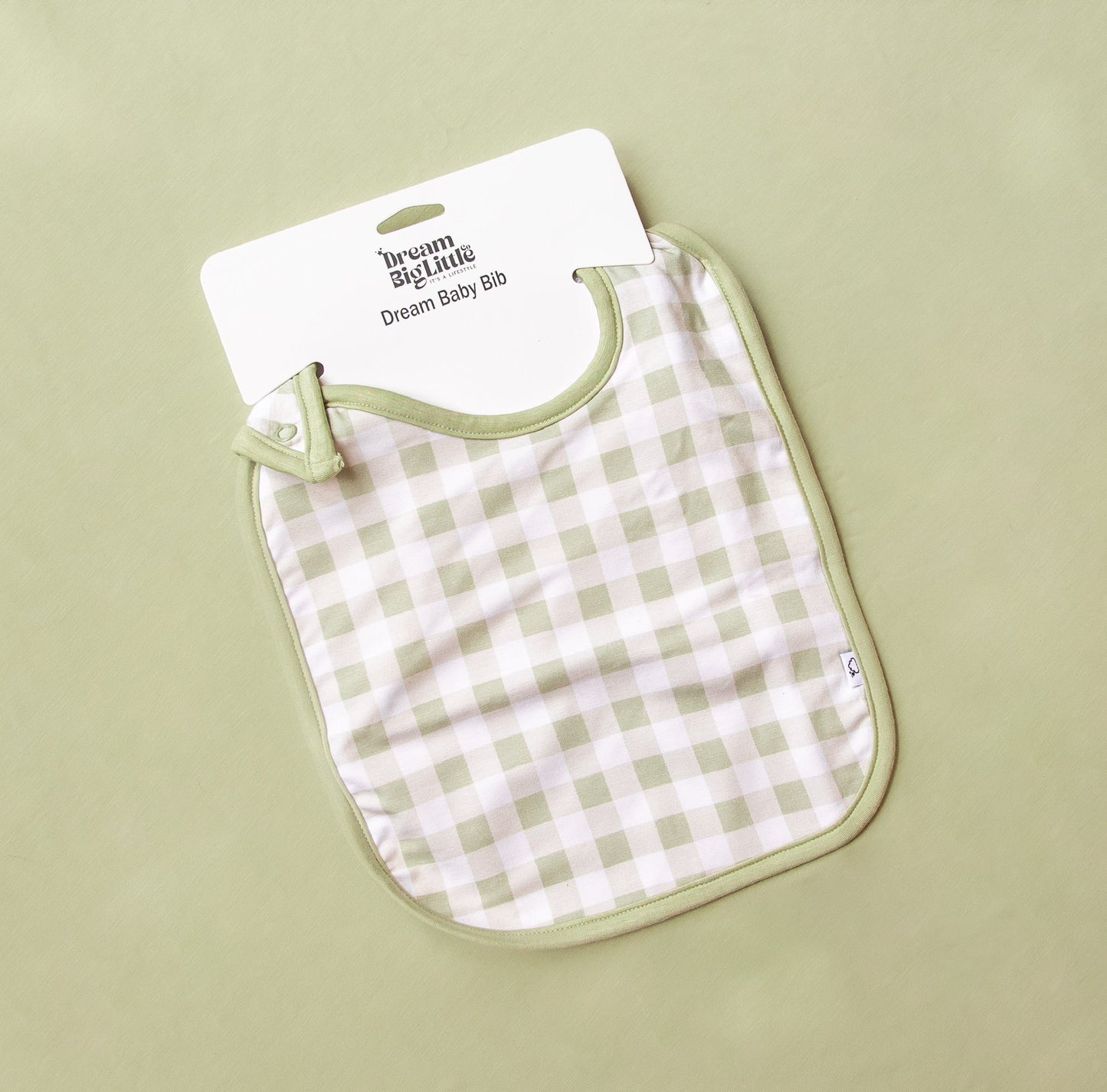 SAGE GINGHAM DREAM BABY BIB