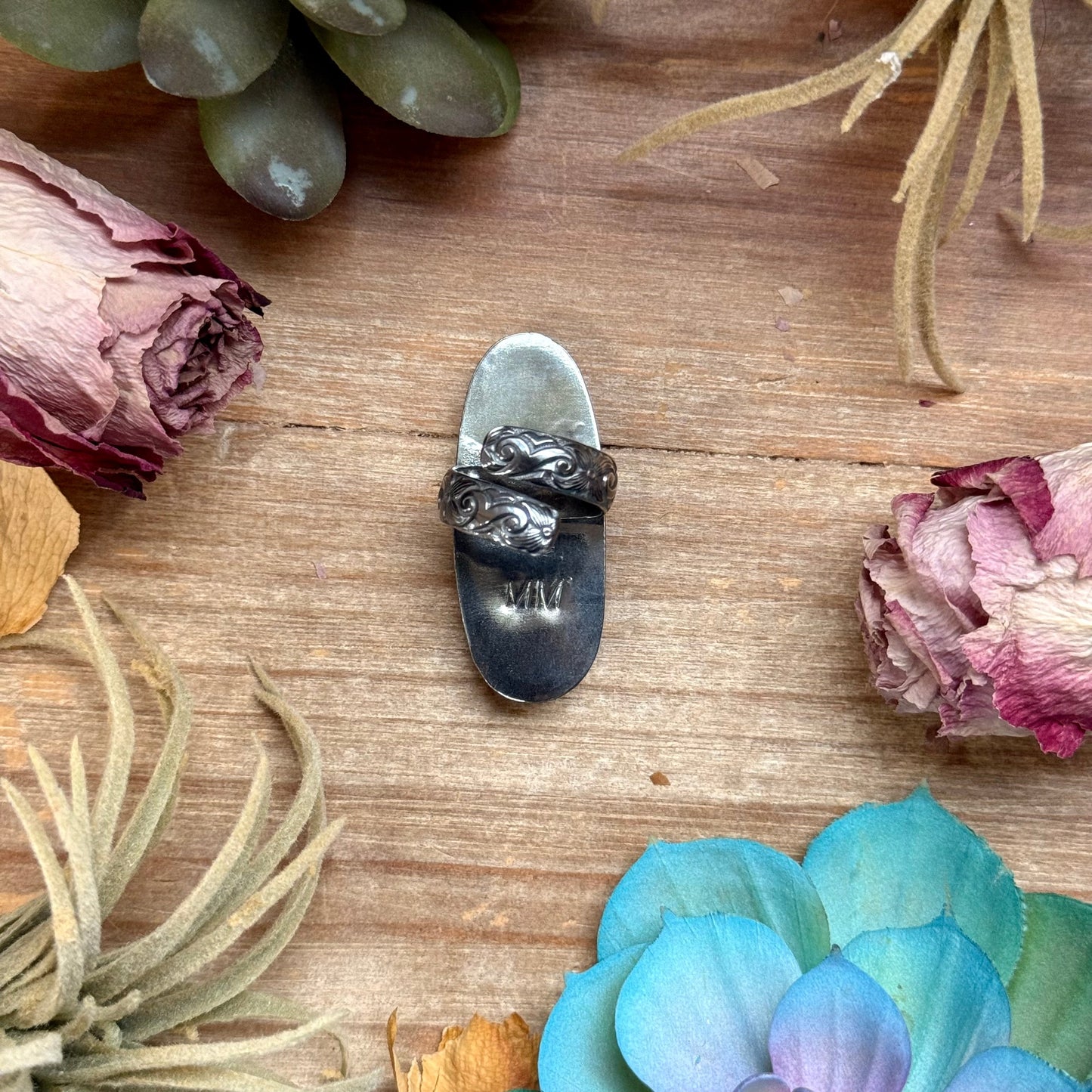 MJ Turquoise Ring – Sterling Silver Adjustable Band