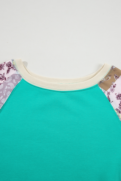 Vintage Paisley Long Sleeve Raglan Top