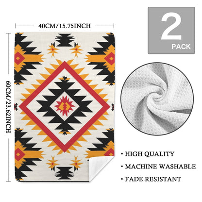 Southwestern Aztec Set of 2 Kitchen Dish Towels Made in America