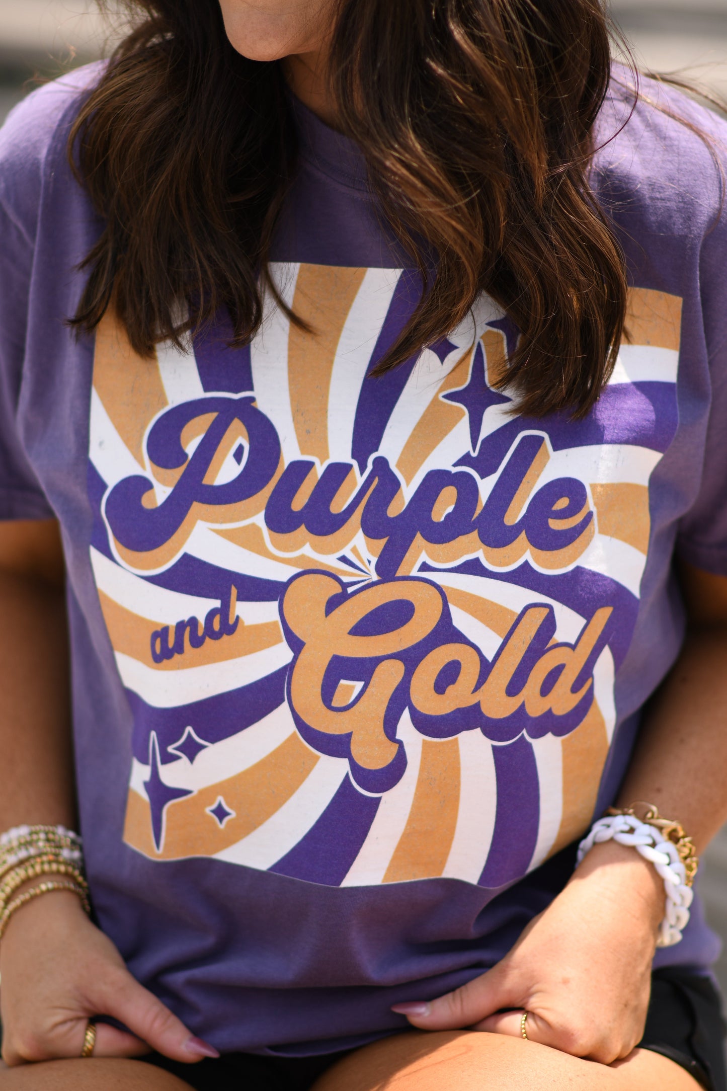 Purple and Gold Retro Tee