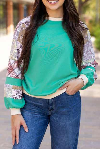 Vintage Paisley Long Sleeve Raglan Top