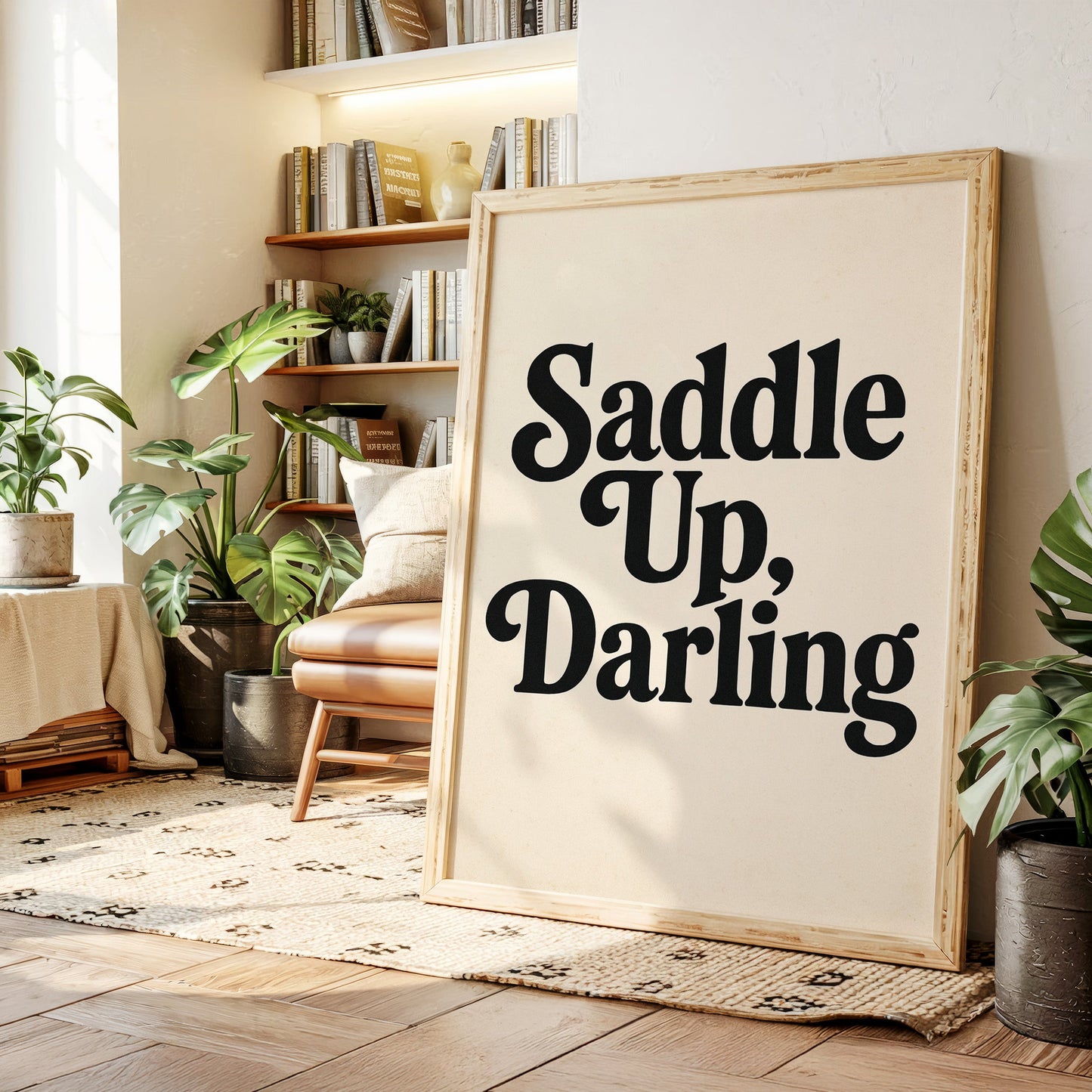 Saddle Up Darling Western Typography Print