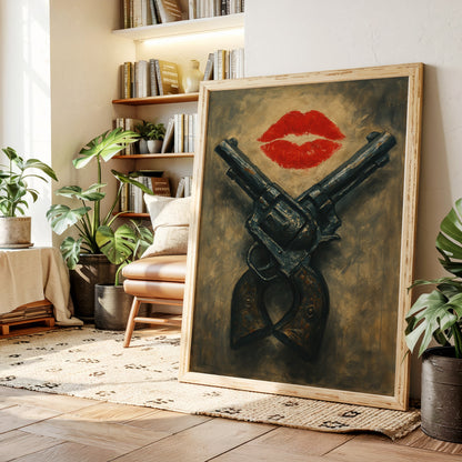 Kiss Kiss Bang Bang Western Print