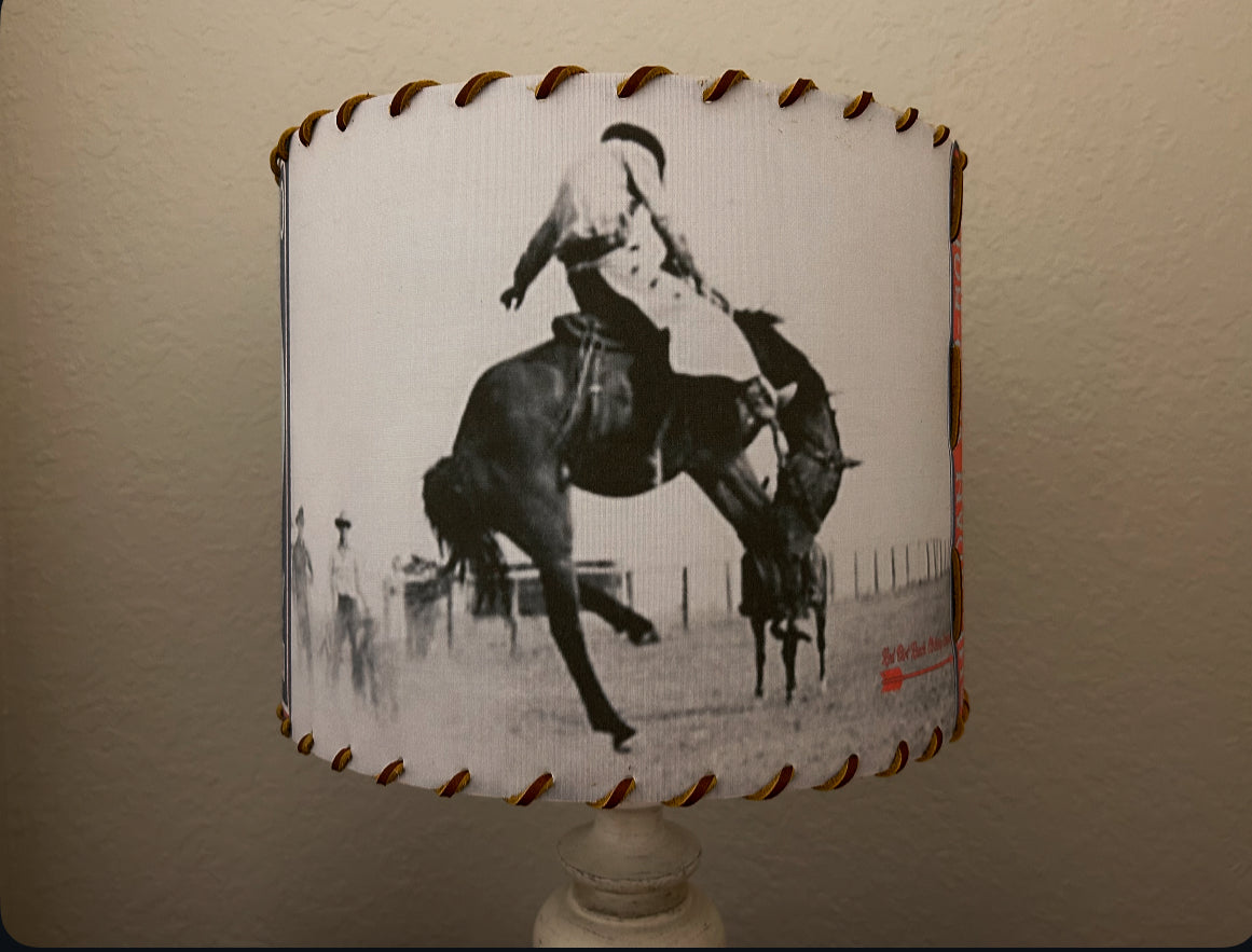 Sheridan Wyo Rodeo Lampshade Blue