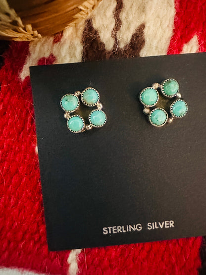 Navajo Sterling Silver & Turquoise Post Earrings