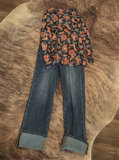 KREEK CUFFED JEANS- DARK WASH