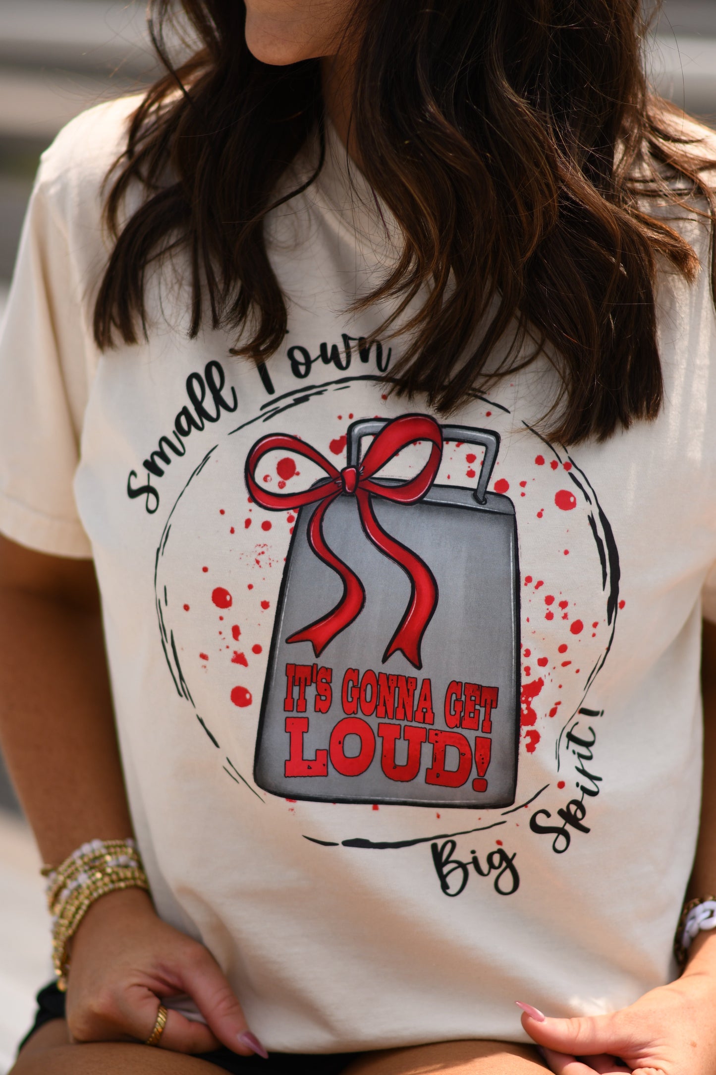 Red Small Town Big Spirit Tee