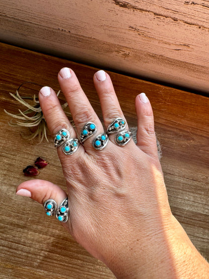 Ring adjustsble - turquoise and sterling silver