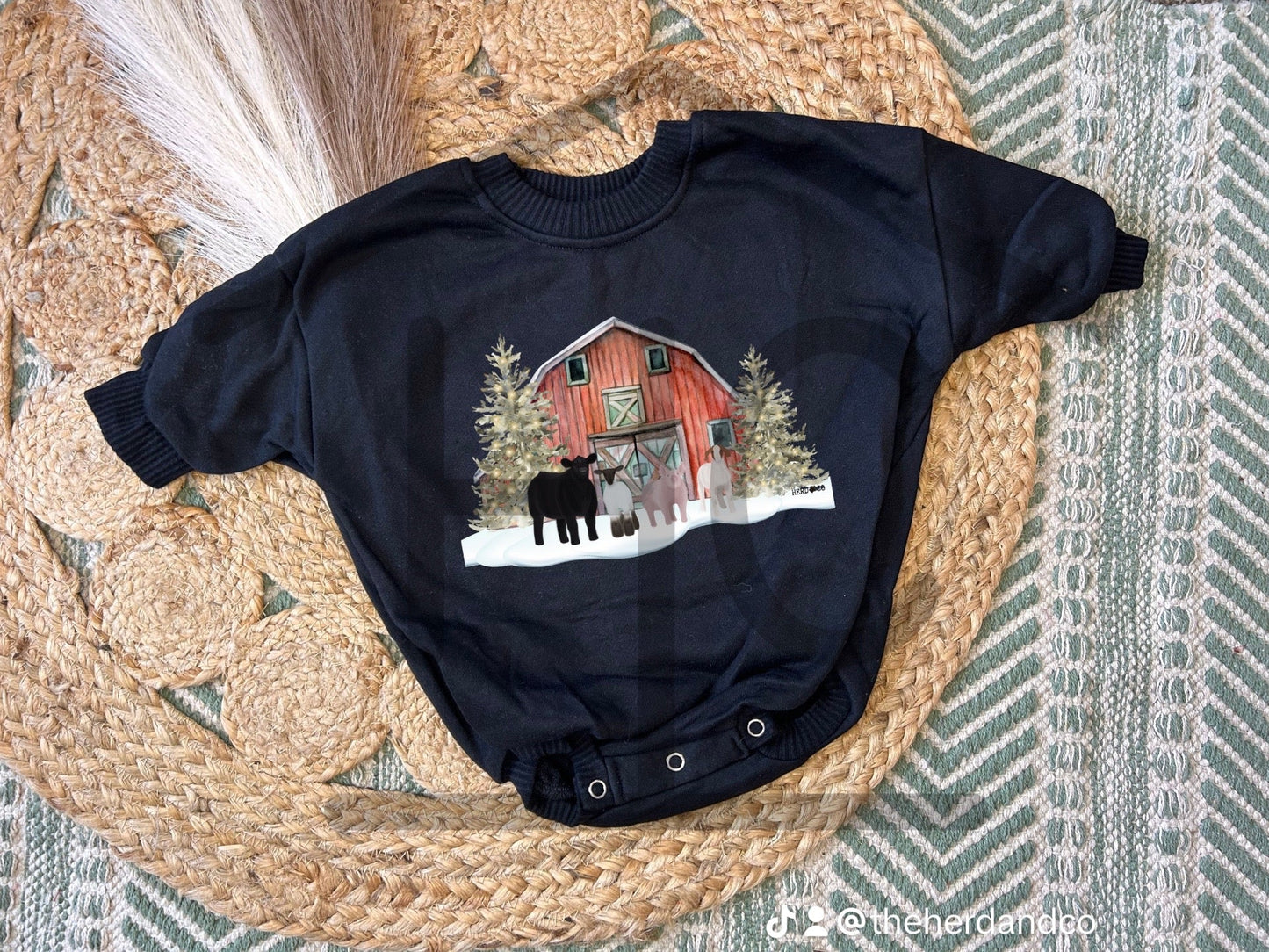 Christmas in the Barn Bubble Romper