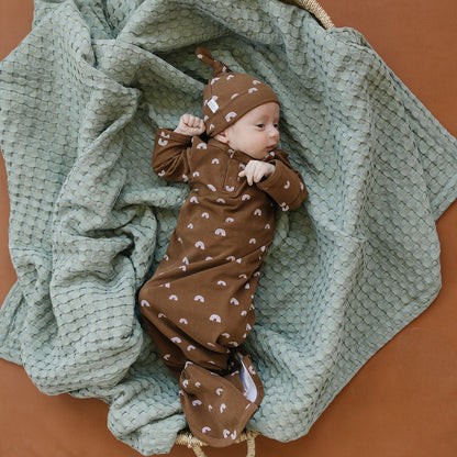 Rust Rainbow Newborn Knot Hat