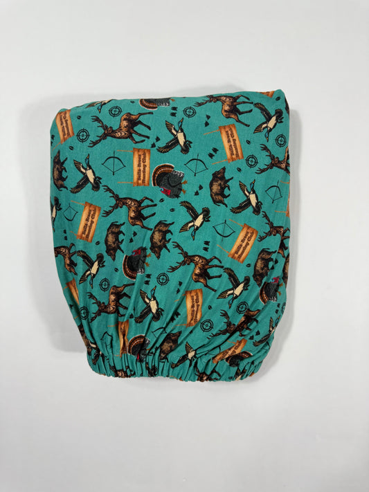 TEAL Bella-Breez Hunting Club Bamboo Crib Sheet