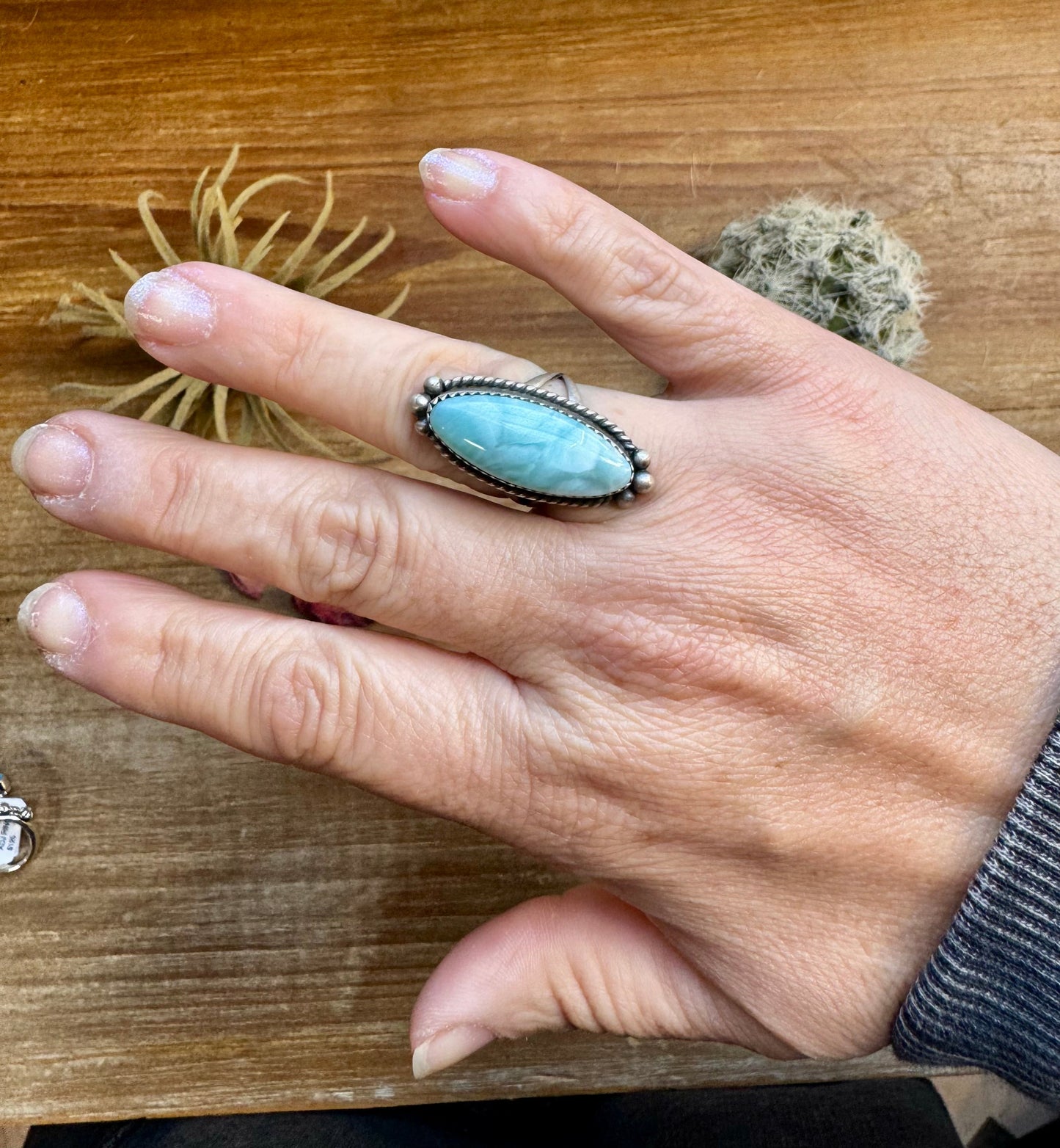 Long Ring- Size 6.5 - Laramar & sterling silver