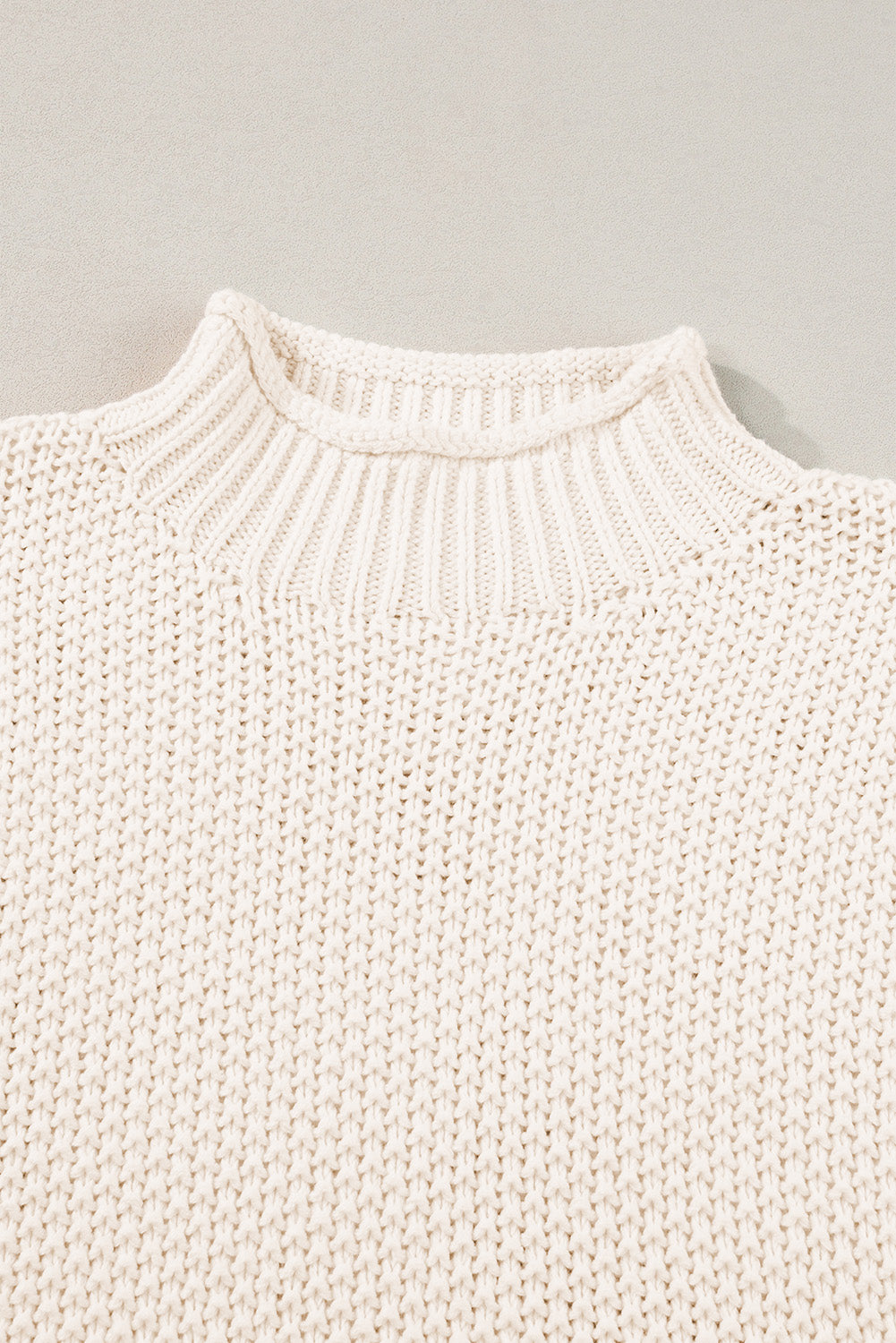 Beige Short Sleeve Sweater