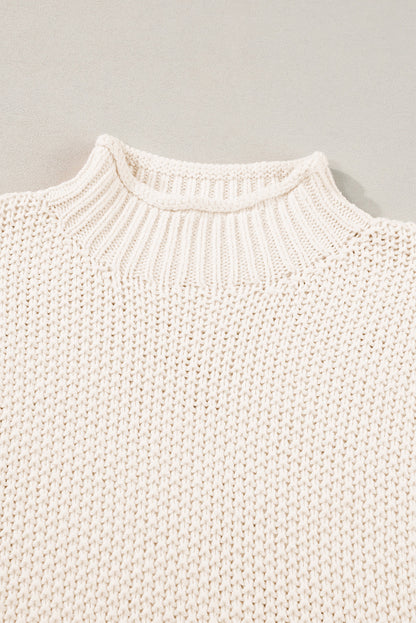 Beige Short Sleeve Sweater