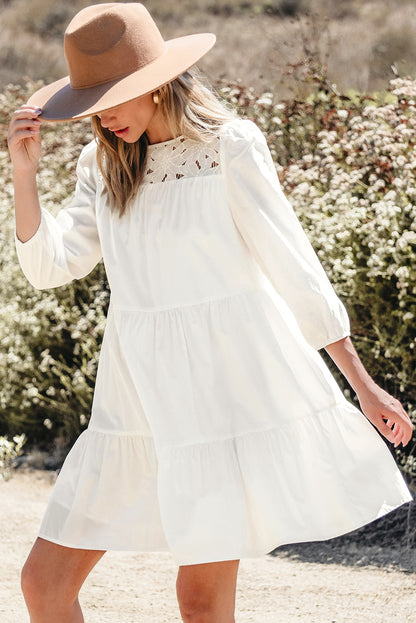 White Floral Lace Dress