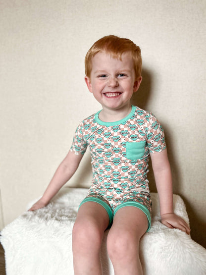 Checkered Mama's Boy Bamboo Short Set