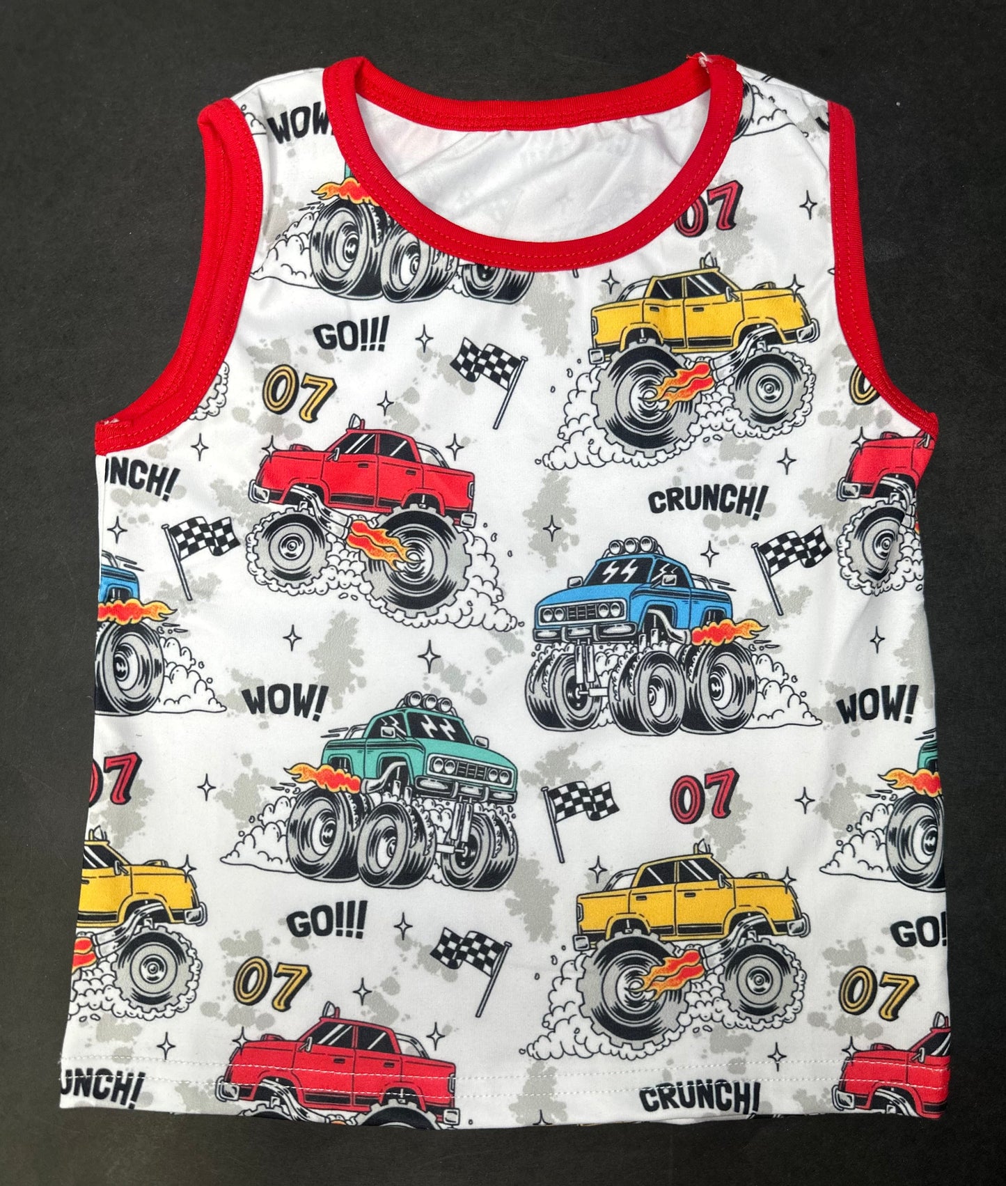 Monster Truck Bubble Romper/Tank Top