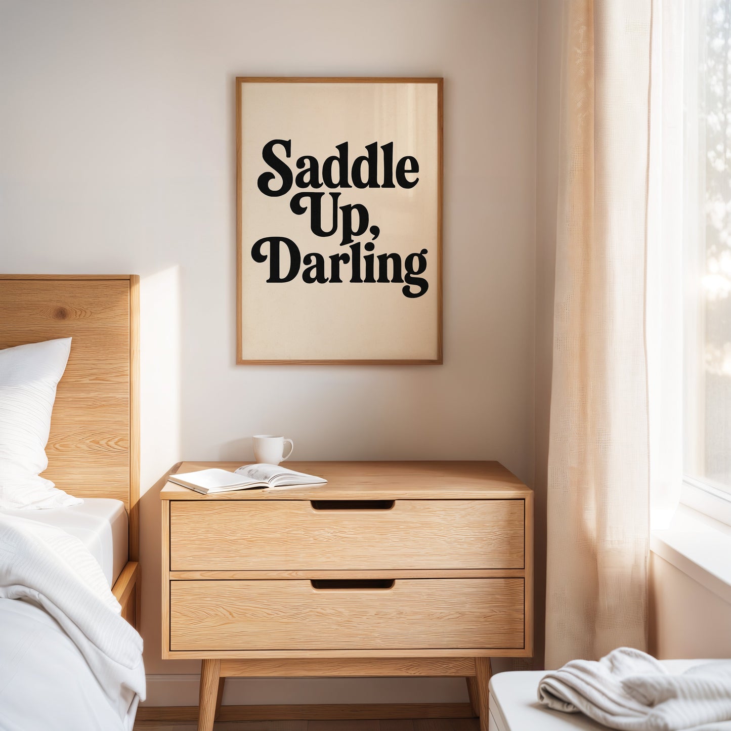 Saddle Up Darling Western Typography Print