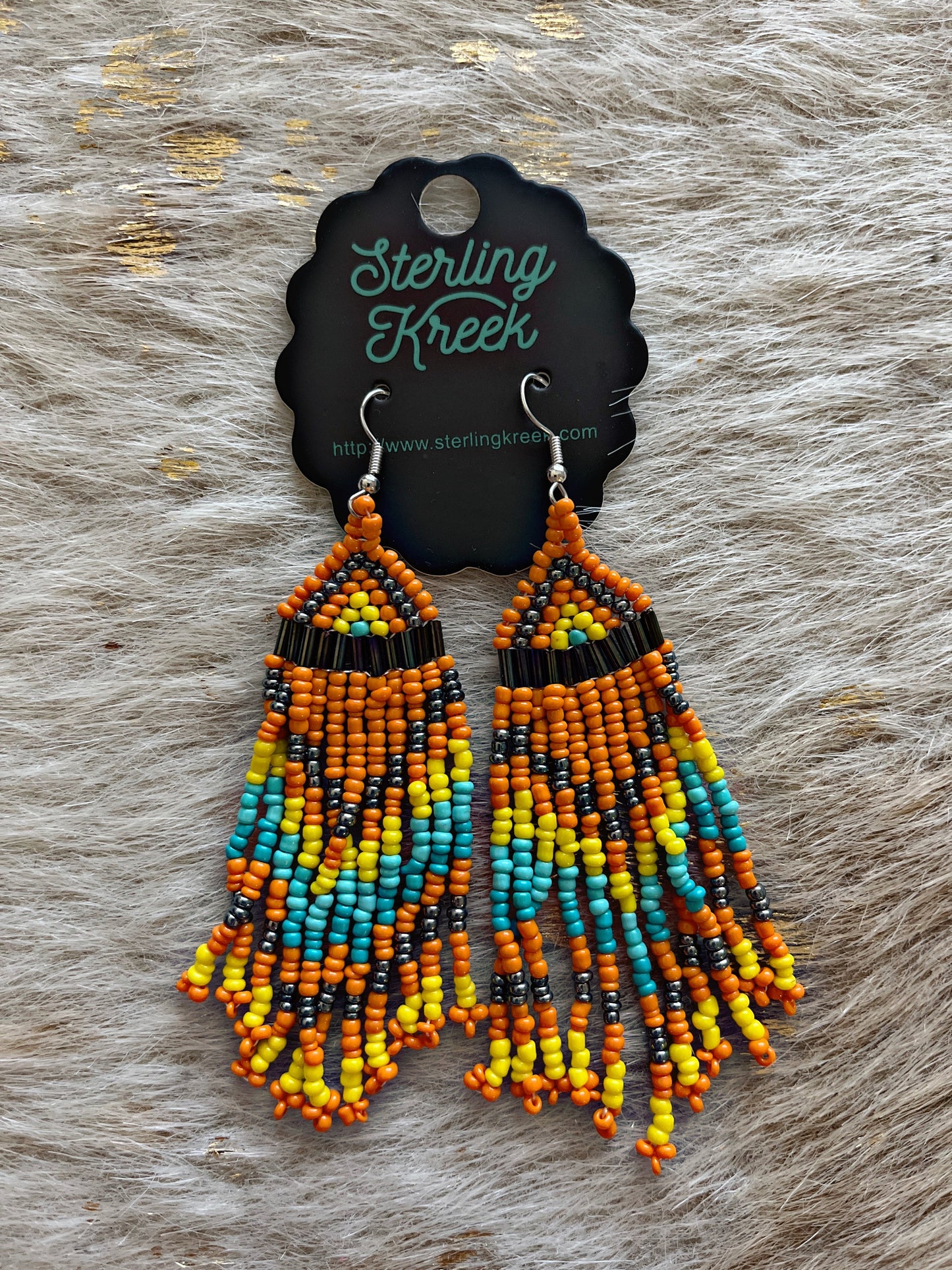 Beaded Fringe Earrings