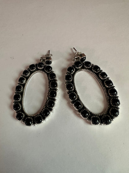 Coachella Handmade Onyx and Sterling Silver Statement Dangles