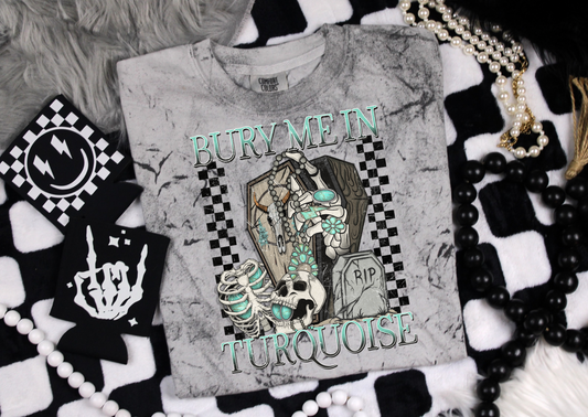 Bury Me In Turquoise Colorblast Graphic Tee