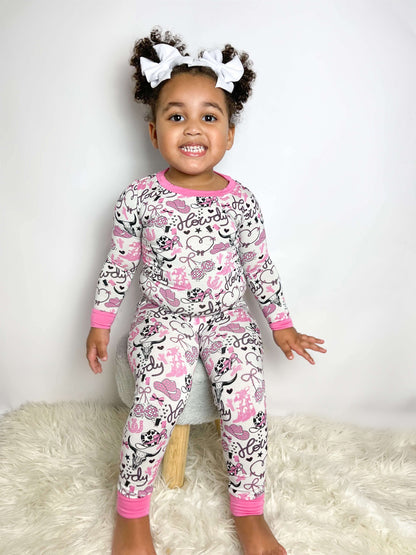 Pink Howdy Bamboo Set