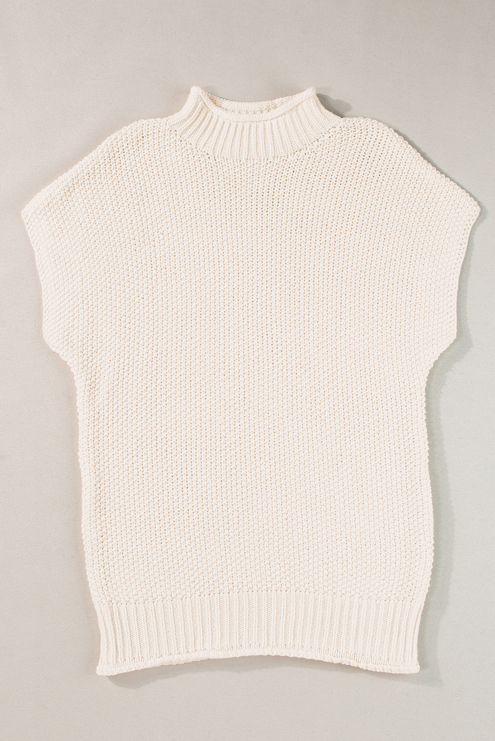 Beige Short Sleeve Sweater