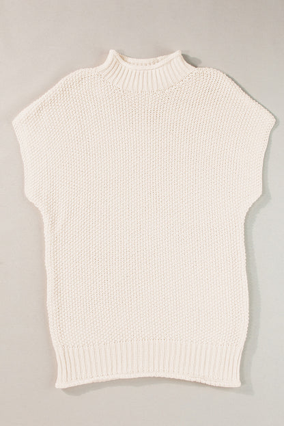 Beige Short Sleeve Sweater