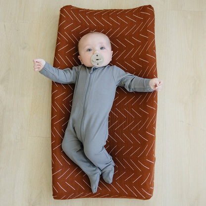 Rust Mudcloth Muslin Changing Pad Cover