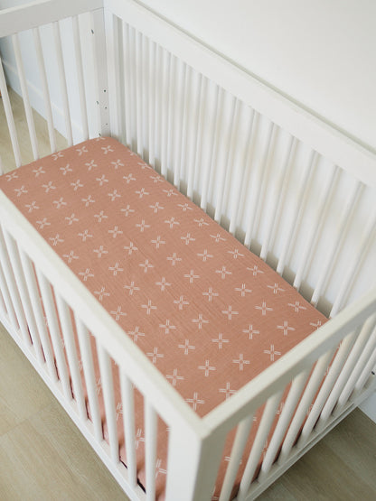 Just Peachy Muslin Crib Sheet